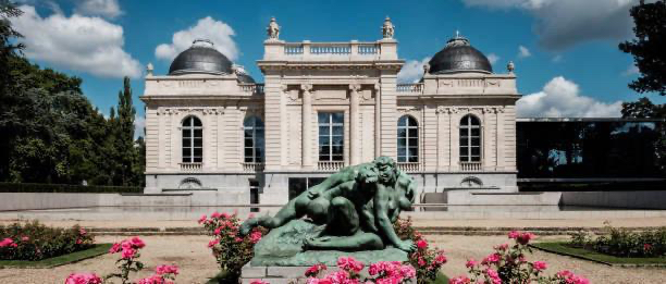 Flowers and museum in the city of Liege, Sunday 6 August 2017, Liege, Belgium.